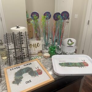 Large Bundle ONE Hungry Caterpillar Birthday Decor Supplies